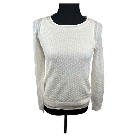 Ann Taylor Sweaters - Ann Taylor Lightweight Layered Knit Pullover Sweater Sheer, Petite, Size XS